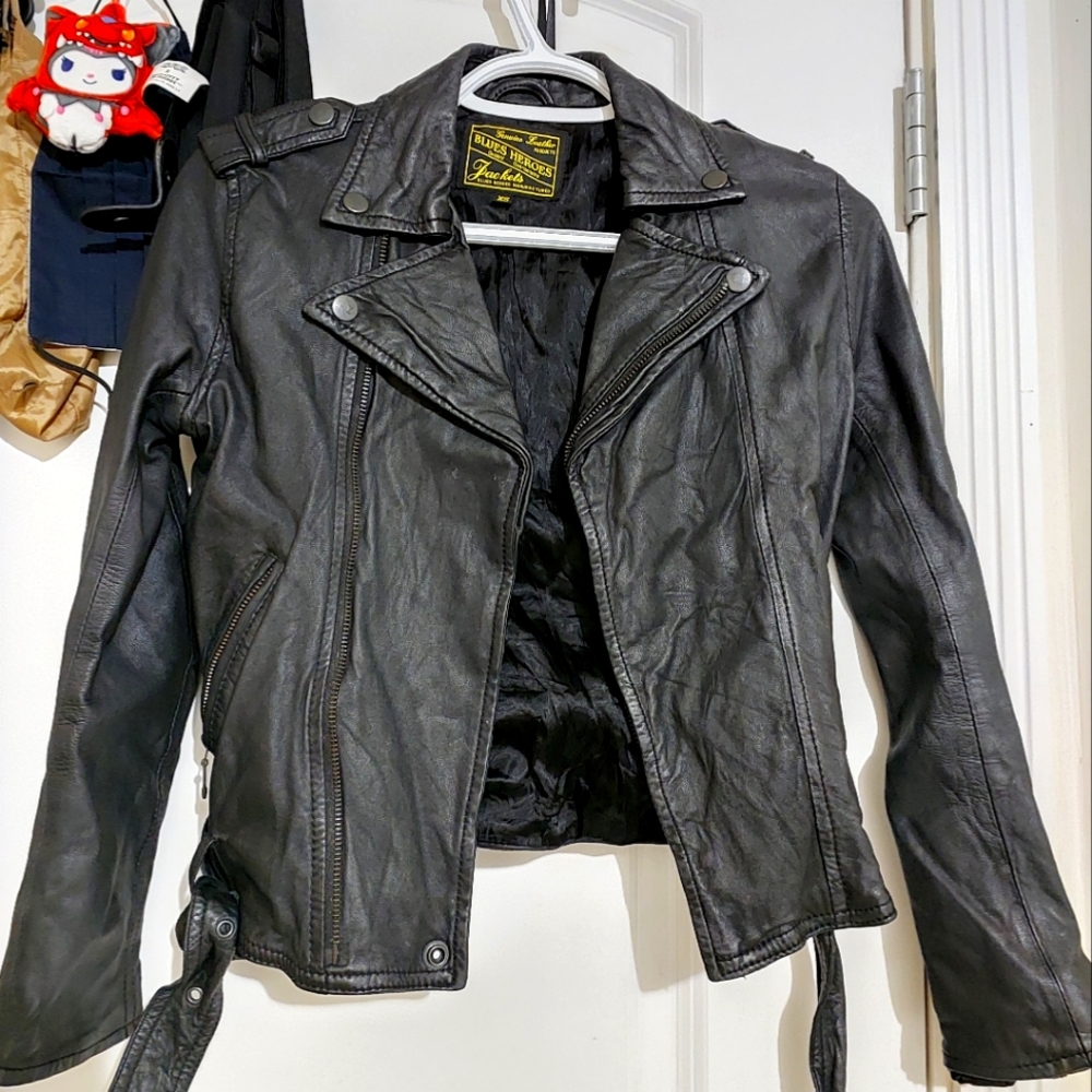 Authentic Blue Heroes Womens Leather Jacket